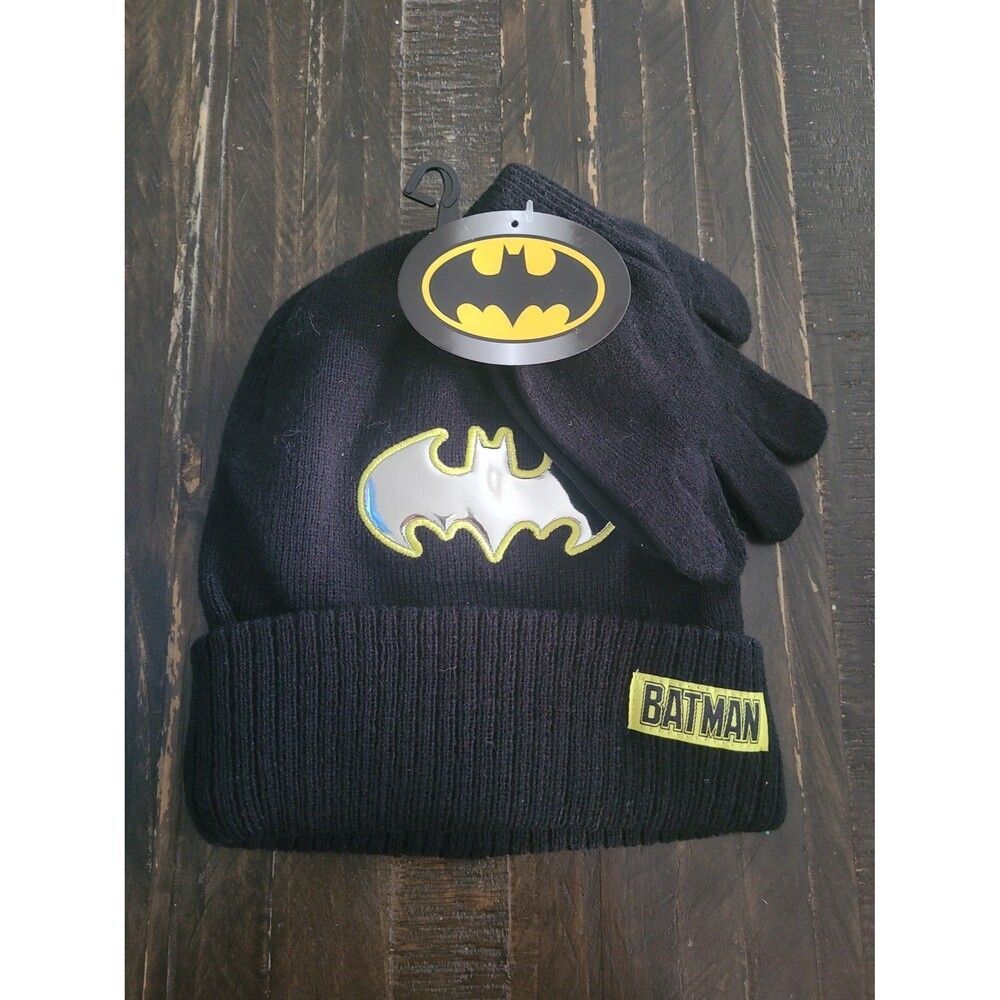 Kids Batman Hat And Glove Set